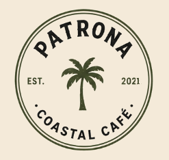 Patrona Coastal Café circular badge — Est. 2021